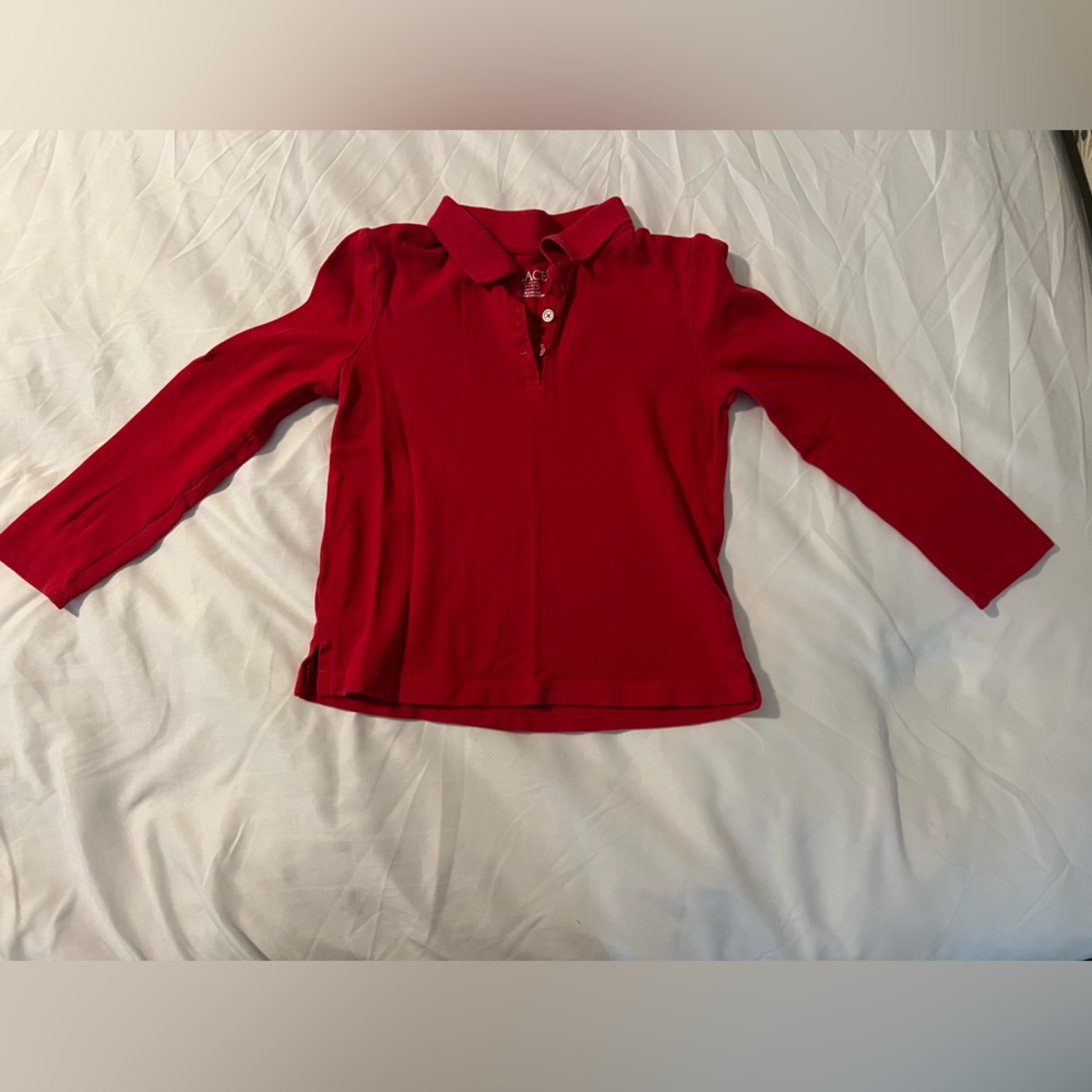 The Children’s Place Long Sleeved Polo - Red - Girl Size Small (5/6)